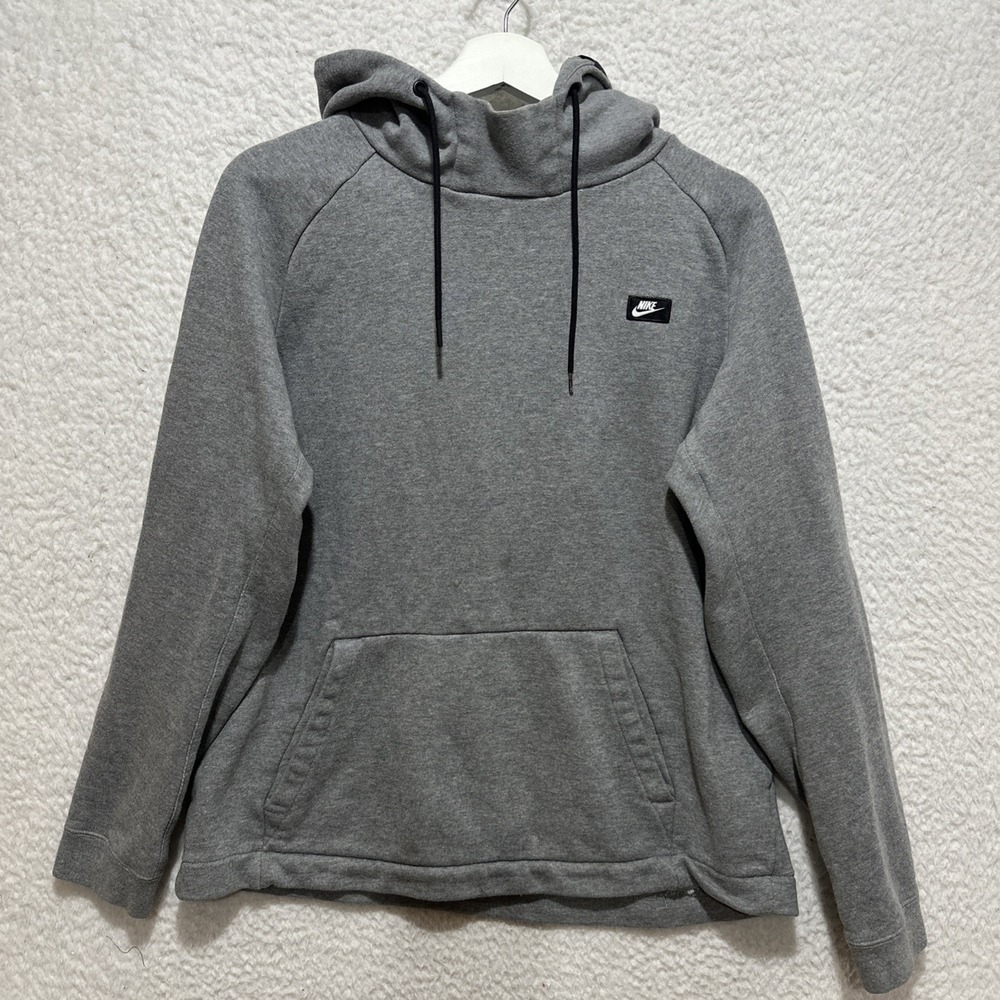 Nike Sportswear Modern Pullover Hoodie Men's L Gray Regular Fit High Neck Ninja
